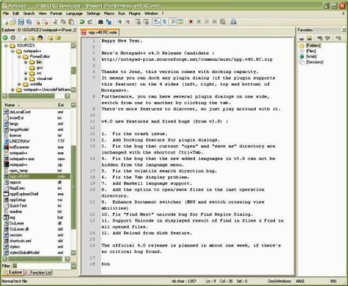 Notepad 6.4.5 - многофункциональный текстовый редактор