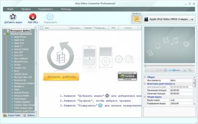 Any Video Converter - программа для конвертирования видео файлов