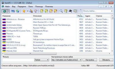 ApexDC - программа для обмена файлами между пользователями
