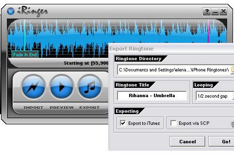 Iringer -программа для создания рингтонов на устройствах от компании Apple